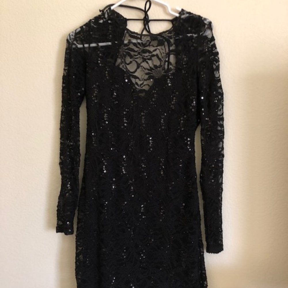 Mini Black Dress with little shinny beads